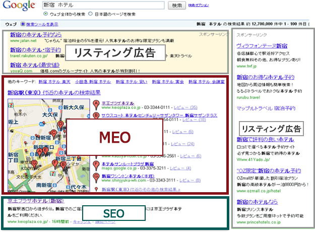 Googleマップの掲載位置
